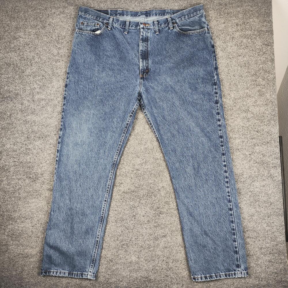 Wrangler Jeans Mens 46x32 Blue Medium Wash Regular Straight Denim Pants 96501MR